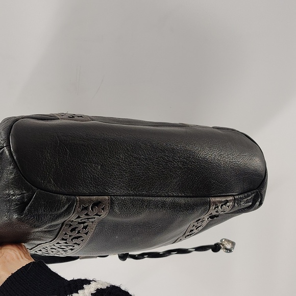 Brighton Black Leather Shoulder Bag Double Strap - Picture 5 of 15